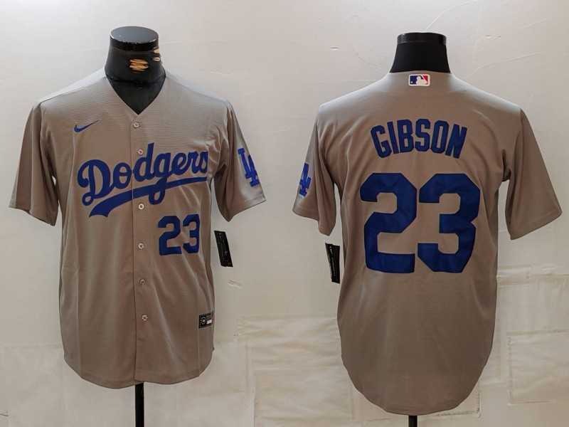 Men's Los Angeles Dodgers #23 Kirk Gibson Number Grey Cool Base Stitched Jerseys,We sell and wholesale Men's Los Angeles Dodgers #23 Kirk Gibson Number Grey Cool Base Stitched Jerseys on line form chian!